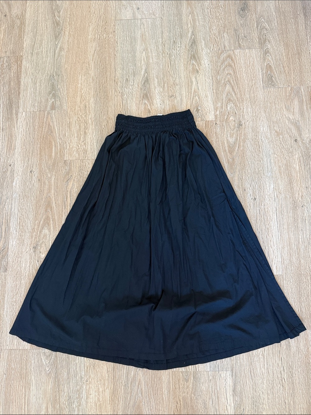 BERSHKA / Cotton Black Women's A-Line Maxi Skirt